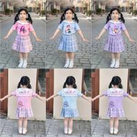 ราคา PINKชุดเซ็ทเด็กผู้หญิง สกรีนลายSoda pop หน้าหลัง เสื้อปกทหารเรือ กระโปรงอัดพลีท (42272148454)