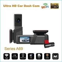 ราคา 4K Dual-Lens Driving Recorder มุมกว้าง Night Vision WiFi ด้านหน้าด้านหลัง Dual Recording GPS Car Recording (52002401910)