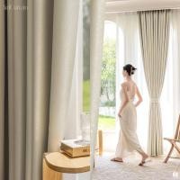 ราคา ผ้าม่านทึบแสง สีเทาเงินเบจ กันแสง UV95% ม่านสำเร็จรูป เนื้อผ้าพรีเมี่ยม พร้อมส่ง (49101756822)