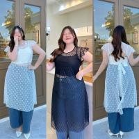 ราคา /FB/ เดรสสาวอวบ ลูกไม้ซีทรู เว้าหลังผูกเอว #สาวอวบอ้วน พลัสไซส์ (27874282212)