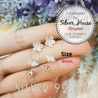 ราคา ต่างหูเงินแท้ 92.5% ดอกเดซี่ daisy เพชรcz 8mm. น่ารักมากๆ (5977135732)