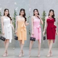 ราคา เดรสออกงาน ทรงสวย ดูหรู เซ็กซี่ินิดๆ ใส่ออกงานกลางคืน ไปงานเลี้ยง งานแต่ง เดรสสีดำ ขาว ชมพู ครีม ตรงปก (28261421561)