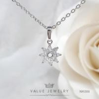 ราคา สร้อยคอพร้อมจี้ ประดับคริสตัลทรงมาคี Marquise ลาย พระอาทิตย์ SUN ขนาดเล็ก สร้อย เครื่องประดับ NK086 ValueJewelry (1851645249)