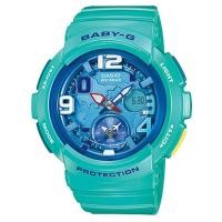 ราคา Casio Baby-G นาฬิกาข้อมือผู้หญิง สายเรซิ่น รุ่น BGA-190-3B - สีฟ้า (283187863)