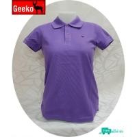 ราคา เสื้อโปโล ( polo shirt )แบรนด์ Geeko ตรากวาง สีพื้นหญิง สีม่วง ( อัญชัน ) gkc - 10W (1746034210)