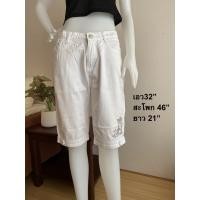 ราคา กางเกงขาสั้น 4 ส่วน สีขาว สุดเก๋ดีเทลปักแน่นๆ มือสองสภาพดี (49400301043)