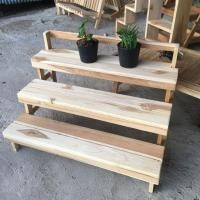 ราคา 3ชั้นขั้นบันได 3ชั้นตั้งของไม้สักแท้ #งานไม้สักดิบ (4035863023)