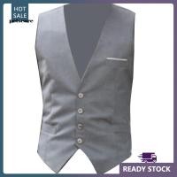 ราคา คิวก้า แฟชั่นสํานักงานผู้ชายสีทึบโวลต์คอแขนกุดปุ่มเสื้อกั๊กสลิมฟิตเสื้อกั๊ก (50101350640)