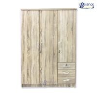 ราคา ตู้เสื้อผ้า 120 ซม. 3 บานเปิด 3 ลิ้นชักล่าง / MAF-633 ⚠️ ลูกค้าโปรดอ่านรายละเอียดก่อนสั่งชื้อ ⚠️ (7052214083)