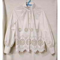 ราคา (S79)เสื้อเชิ้ตปักฉลุทั้งตัว แบรนด์ H&M มือสองสวยใหม่ มีรอยเลอะเล็กๆ 2 รูปสุดท้าย ขอคนรับได้นะคะ (42811520816)