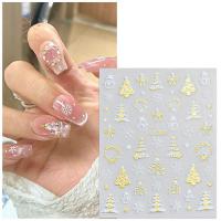 ราคา [maybeauty] 1 แผ่น 3D สีสันเกล็ดหิมะสติกเกอร์เล็บ Self-Adhesive Sparkle ต้นคริสต์มาสเกล็ดหิมะ Decals ฤดูหนาวเล็บ Sliders {TH} (41926775968)