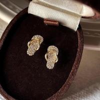 ราคา ต่างหู Simple Small Diamond-studded รองเท้าแตะต่างหูเครื่องประดับสุภาพสตรี (43401382418)