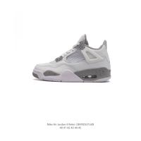 ราคา Nike jordan air jordan 4 retro "Tech white" Retro basketball ID DJ4699-100 shoes 5 years warranty (28450820810)