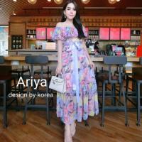ราคา (มือสอง) เดรสยาวปาดไหล่ลายดอก ไซส์ S งานป้าย Ariya (7113973565)