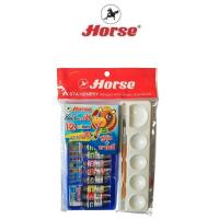 ราคา HORSE ตราม้า สีน้ำ 12สี กล่องพลาสติก ฟรี ยางลบ+ถาดสี+ภู่กัน จำนวน 1 ชุด (24520965443)