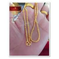 ราคา ใหม่!! สร้อยคอชุบทอง 24K (99.9%) ลายกระดูกงูคั่นกลม น้ำหนัก 2 สลึง (4065057873)