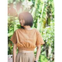 ราคา เสื้อครอปผ้าฝ้ายคอปาด (7834556238)