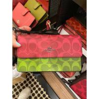 ราคา โค้ชของแท้มือ1 coach multicolor foldover wristlet with signature canvas (3963371697)