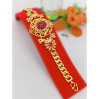 ราคา #สร้อยข้อมือหุ้มเศษทองแท้ฝังพลอยล้อมเพชร (22323536158)