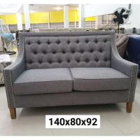 ราคา โซฟาผ้า 2 ที่นั่ง สีเทา ขาไม้ (4233976900)