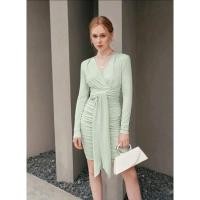 ราคา เดรสออกงานสีเขียว ชุดออกงานสีเขียวอ่อน Used B43 (25870232681)