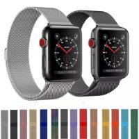 ราคา สายสแตนเลสลูป สำหรับ apple watch Stainless Steel Mesh Milanese Loop metal watchband (1809550963)