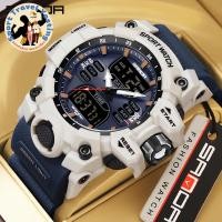 ราคา Sanda นาฬิกาควอทซ์ LED ดิจิตอลนาฬิกาข้อมือสำหรับผู้ชาย G สไตล์ทหารแสดงวันที่สองชั้นแสดงวันที่กันน้ำ_Sport Travel Yosting (28507754551)