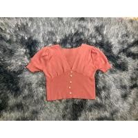 ราคา เสื้อครอปไหมพรมแต่งกระดุมหน้า (22427059891)