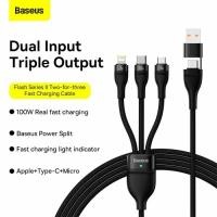 ราคา Baseus 3in2 Flash Series II 3 in 2 สาย USB+Type C ถึง M+L+C 100W (28515215575)