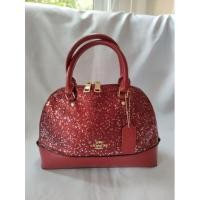 ราคา ❤️Coach โดม แท้มือ2 สีแดง ประดับกริทเตอร์เพชร สายหนัง❤️ มีสายยาวปรับระดับได้ (20684796026)