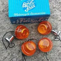 ราคา ไฟเลี้ยว Honda C70 ไฟเลี้ยว C70 ชุดหน้าและหลัง ยี่ห้อ bornfree ไฟเลี้ยว C70 4 ชิ้น (47902053461)