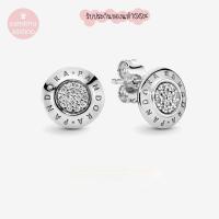 ราคา (ของแท้100%)แถมกล่อง Pandora silver charm ต่างหูโลโก้เพชร (28313519866)