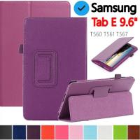 ราคา สําหรับ Samsung Galaxy Tab E 9.6 SM-T560 T561 T567 T560NU กรณีแท็บเล็ตขาตั้งหนัง Slim Flip ฝาครอบธุรกิจเกราะป้องกัน (29020900704)