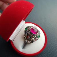 ราคา แสนถูก แหวนทับทิมพม่า ตัวเรือนเงินแท้ ประดับพลอยรัตนชาติ (6412059359)