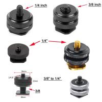 ราคา NovelGal 3/8 1/4 Double Nut Single Cold Shoe ขาตั้งกล้อง Mount to Flash Hot Shoe สกรูอะแดปเตอร์สําหรับ DJI OSMO 360 GoPro13 12 Action กล้อง DSLR Photo Studio (24565863559)
