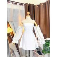ราคา มินิเดรสปาดไหล่สีขาว มินิเดรสเปิดไหล่สีขาว (28267925359)