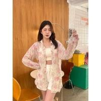 ราคา เสื้อเชิ้ตลายดอก ผ้าชีฟอง (25526264787)