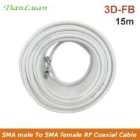 ราคา 15 เมตร SMA Male to SMA Female Coax Cable 50ohm Low Loss 3D-FB SMA Connectors Extension Coaxial Cable for Cell Booster, Amplifier, Ham Radio, GPS 3G 4G LTE เสาอากาศ, ADS-B, LAN (47053193875)