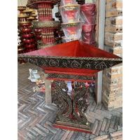 ราคา ขันแก้ว พานสามเหลี่ยม พานไม้ ลายบัวรมดำแดง ขาพญานาคราช ขันเบญจรงค์ ขันบายศรี ขัน ไหว้ครู ขันแก้วทั้งสามแกะสลักประดับกระ (10685494170)