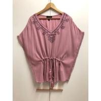 ราคา เสื้อโบฮีเมียน ทรงปีกค้างคาว สีชมพูกะปิ มือสอง (26301474906)