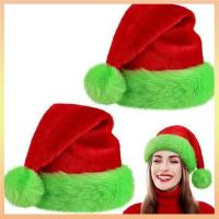 ราคา สไตล์ซานตาคลอสหมวกน้ําหนักเบาตุ๊กตาคริสต์มาสหมวกทนทานนุ่มสีเขียวขนปีกหมวกสําหรับครอบครัว Gathering Christmas Party Photo Booth (48052038791)