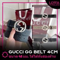 ราคา ✅Authenticพร้อมส่งGucci GG belt with interlocking G buckle 4cm เข็มขัด (28638182121)