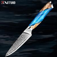 ราคา Damascus Steel Paring Knife 3.5 Inch Small Kitchen Knife Razor Sharp Fruit Knives Full Tang Utility Knife Ergonomic Hand (28960824159)