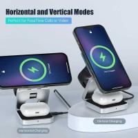 ราคา ❥ Travel 3 In 1 Magnetic Wireless Charger แท่นวางแบบพับได้สําหรับ Iphon (24090419655)