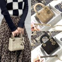 ราคา กระเป๋าแบรนด์เนม Dior Three-Grid ขนาด 17 ซม. สำหรับผู้หญิง ประดับลูกปัดและเพชร สไตล์มินิและโซ่ (45101197073)