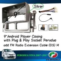 ราคา ปลอกเครื่องเล่น Android 9"Perodua Viva 2007~2017 พร้อม Plug & Play Socket Perodua (2) เพิ่มวิทยุ FM Ext. สายเคเบิ้ล (0.5) เมตร (22543717045)