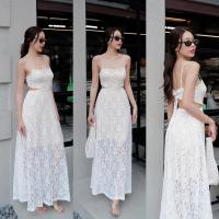 ราคา Varentier dressเดรสลูกไม้ฉลุสายเดี่ยวผูกหลัง เดรสสายเดี่ยวลูกไม้ (20082350705)