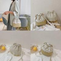 ราคา กระเป๋าสะพายแฟชั่น แบบสาน ทรงขนมจีบ แต่งลูกไม้ (A-021) (2821938710)