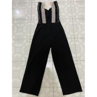 ราคา จั้มสูทขายาว แต่งระบายลูกไม้ สีดำ (5385591287)