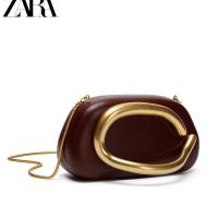 ราคา Premium Selection#ZARA HOME Women's Bag2025New Evening Bag Metal Detail Decoration Shoulder Crossbody Clutch Box Bag for Women9DAILY (41318038869)